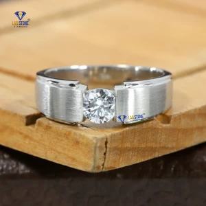 1.00+ Carat Round Brilliant Cut Diamond Ring,Man's Ring, Engagement Ring, Wedding Ring, E Color, VVS2-VS2 Clarity