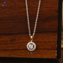 0.31+ Carat Round Brilliant Cut Diamond Pendant, Engagement Pendant, Wedding Pendant, E Color, VVS2-VS2 Clarity