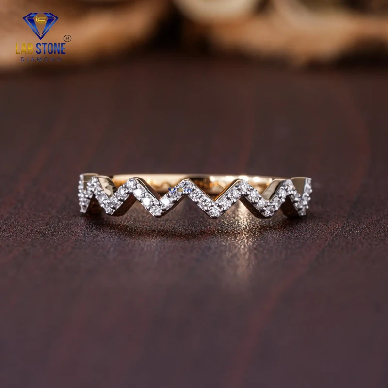 0.18+ Carat Round Cut Diamond Rose Gold Ring / Elegantly Crafted Band Ring / EF color VS clarity