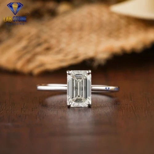 1.46+ Carat Emerald Cut Diamond Ring, Engagement Ring, Wedding Ring, E Color, VVS2-VS2 Clarity