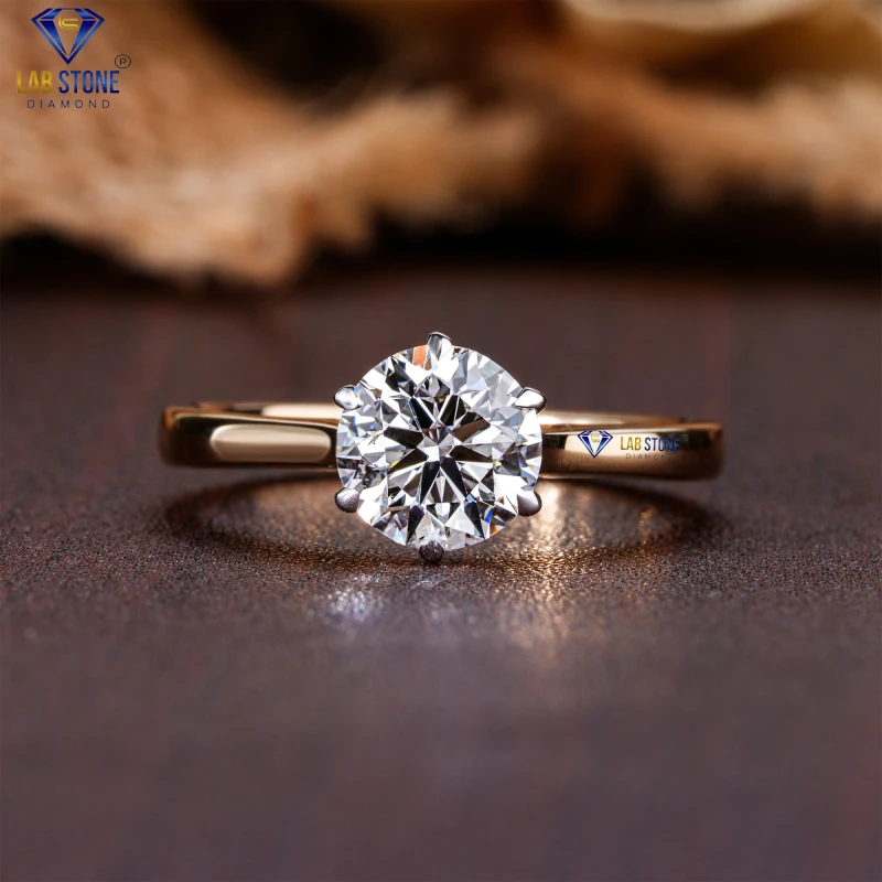 1.04+ Carat Round Cut Diamond Rose Gold Ring / Solitaire Ring / EF-VS Colour