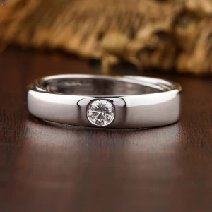 0.36+ Carat Round Brilliant Cut Diamond Ring, Engagement Ring, Wedding Ring, E Color, VVS2-VS2 Clarity