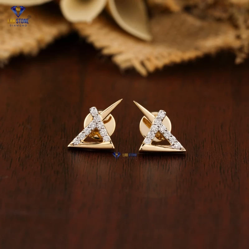 0.216+ Carat Round Brilliant Cut Diamond Earring, Engagement Earring, Wedding Earring, E Color, VVS2-VS2 Clarity