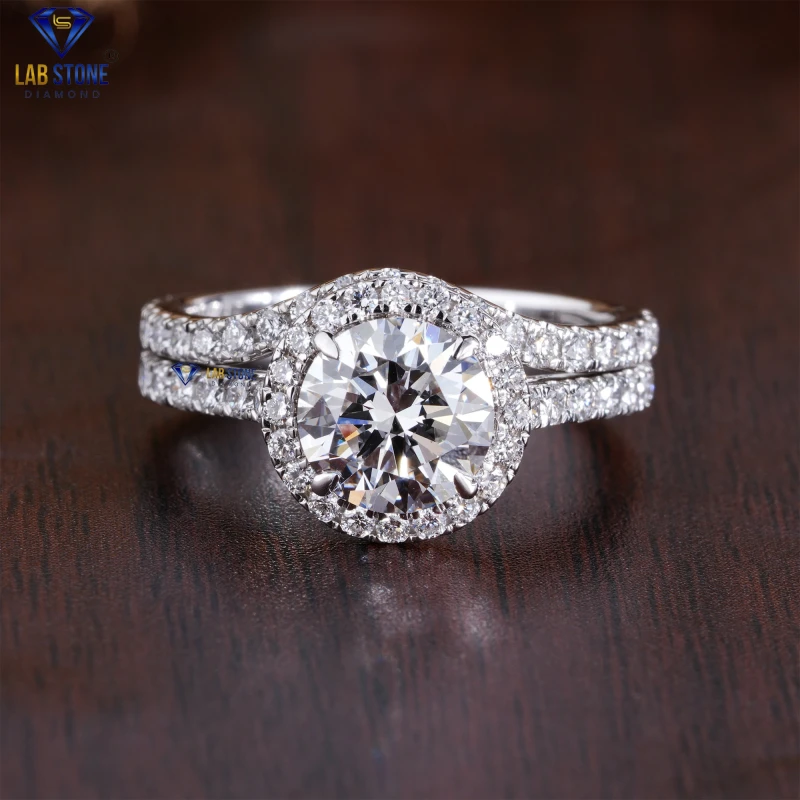 1.88+ Carat Round Diamond White Gold Ring by Labstone/ Forever Captivating Diamond Ring / EF-VS color