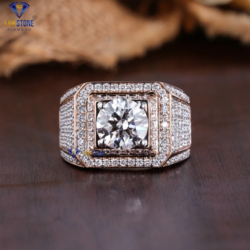 8.0912+ Carat Round Cut Diamond Rose Gold Ring by Lab-Stone / Elegantly Crafted Diamond Ring / EF-VS color 