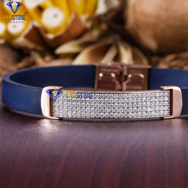 2.25+ Carat Round Diamond Rose Gold Bracelet by Labstone / Experience Diamond Elegance / EF-VS Colour