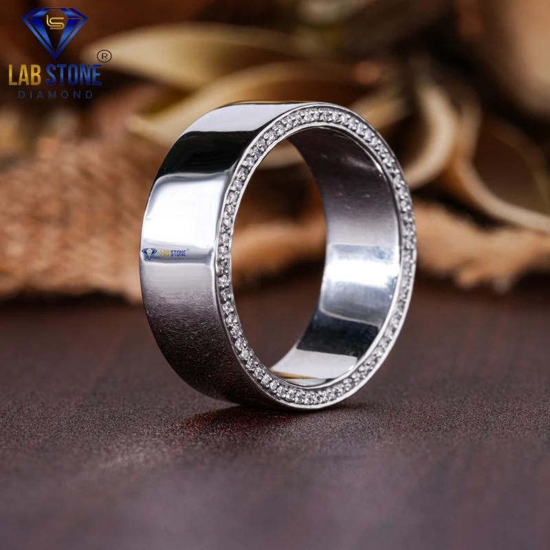 0.52+ Carat Round Cut Diamond White Gold Ring / Men's Band Ring / EF-VS Colour