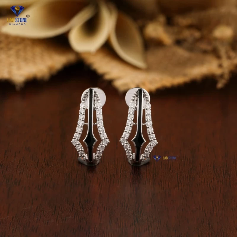 0.432+ Carat Round Brilliant Cut Diamond Earring, Engagement Earring, Wedding Earring, E Color, VVS2-VS2 Clarity