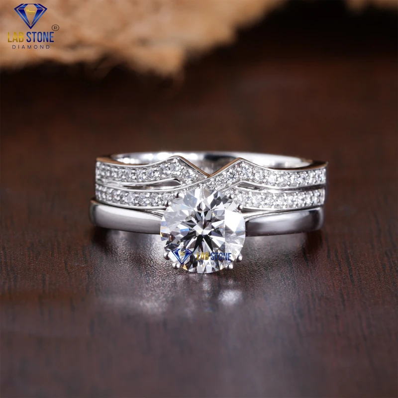 1.46+ Carat Round Cut Diamond White Gold Ring by Labstone / Sparkle With Every Step / EF-VS colour
