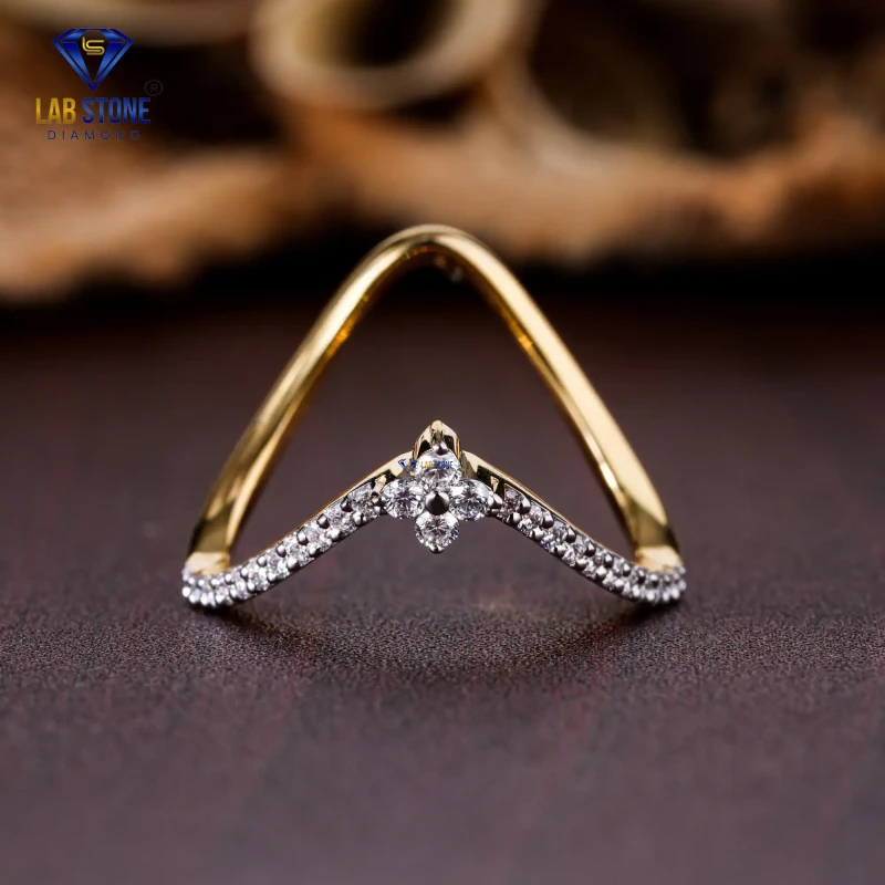 0.23+ Carat Round Cut Diamond Yellow Gold Ring / Daily Wear Minimalist Ring / EF Color VS clarity