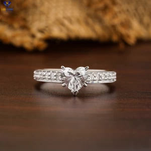1.568+ Carat Heart And Round Brilliant Cut Diamond Ring, Engagement Ring, Wedding Ring, E Color, VVS2-VS2 Clarity