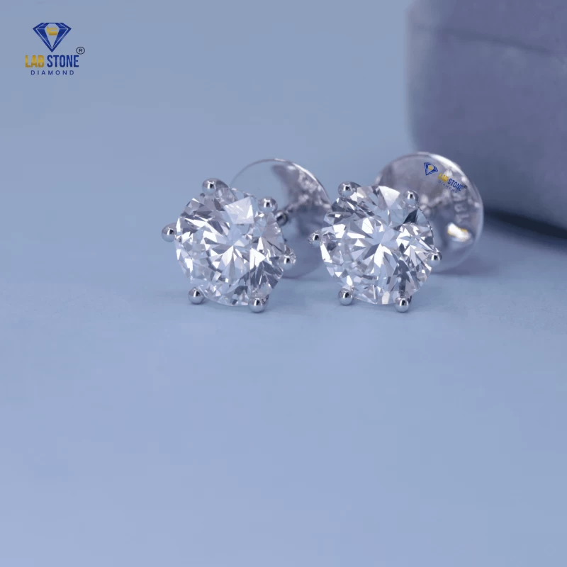 1.60+ Carat Round Brilliant Cut Diamond Earring, Engagement Earring, Wedding Earring, E Color, VVS2-VS2 Clarity