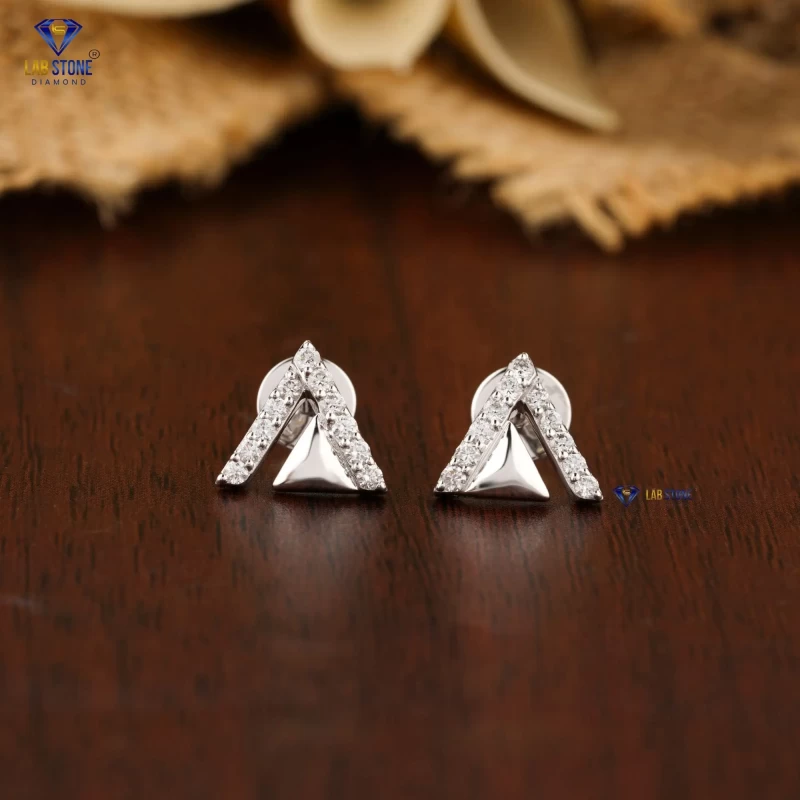 0.266+ Carat Round Brilliant Cut Diamond Earring, Engagement Earring, Wedding Earring, E Color, VVS2-VS2 Clarity