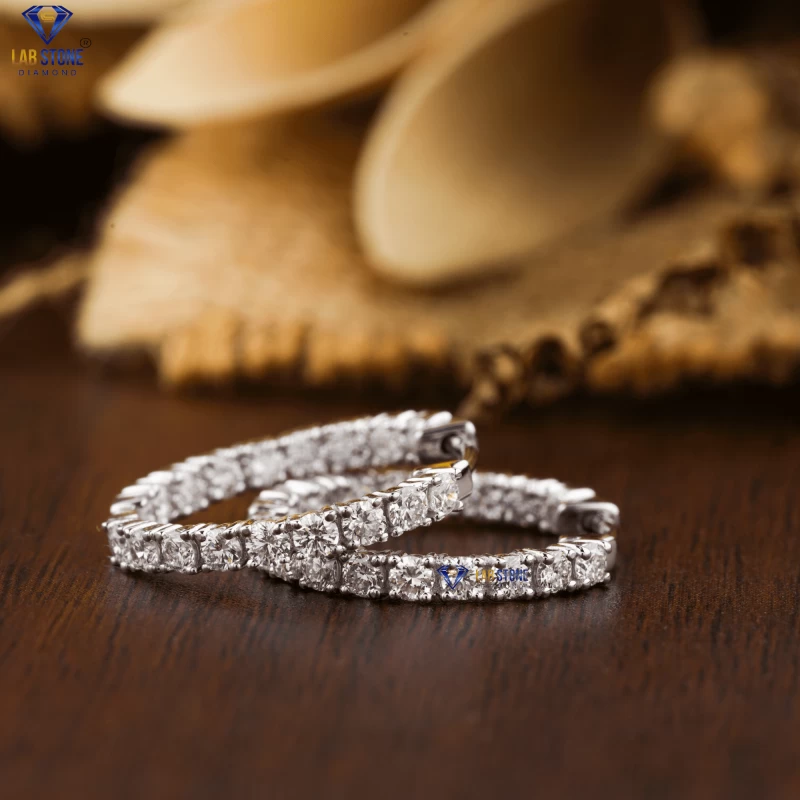 0.79+ Carat Round Brilliant Cut Diamond Earring, Engagement Earring, Wedding Earring, E Color, VVS2-VS2 Clarity