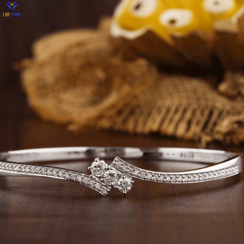 1.053+ Carat Round Brilliant Cut Diamond Bracelet, Engagement Bracelet, Wedding Bracelet, E Color, VVS2-VS2 Clarity