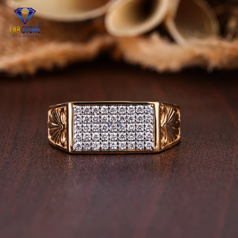 0.45+ Carat Round Cut Diamond Rose Gold Ring / Men's Engagement Ring / EF color VS clarity