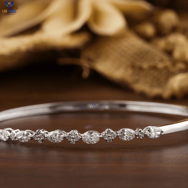 0.95+ Carat Oval And Round Brilliant Cut Diamond Bracelet, Engagement Bracelet, Wedding Bracelet, E Color, VVS2-VS2 Clarity