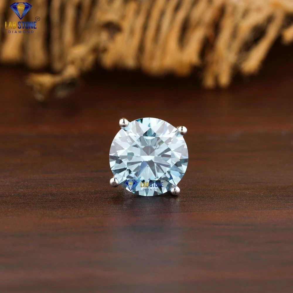 2.50+ Carat B.Round Cut Diamond Earring, Engagement Earring, Wedding Earring, E Color, VVS2-VS2 Clarity