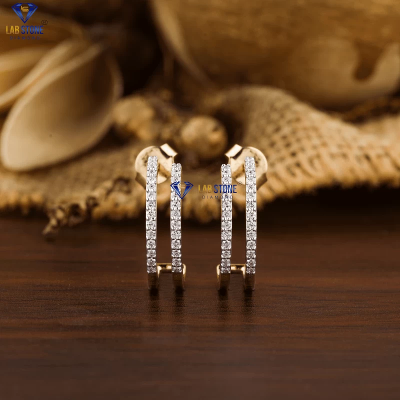 0.22+ Carat Round Brilliant Cut Diamond Earring, Engagement Earring, Wedding Earring, E Color, VVS2-VS2 Clarity