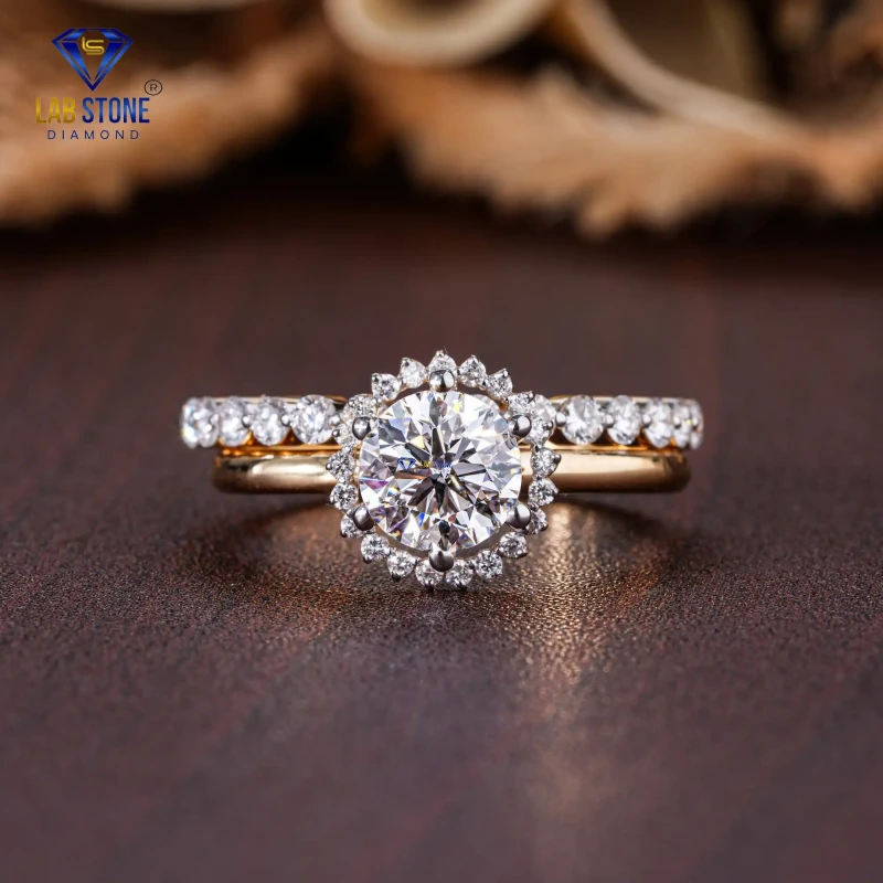 1.42+ Carat Round Cut Diamond Rose Gold Ring / Ring With band / EF color VS clarity