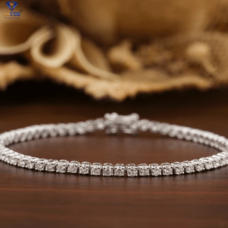 2.84+ Carat Round Brilliant Cut Diamond Bracelet, Engagement Bracelet, Wedding Bracelet, E Color, VVS2-VS2 Clarity
