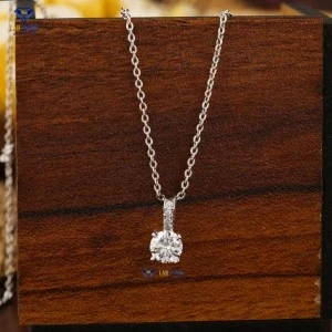 0.536+ Carat Round Brilliant Cut Diamond Pendant, Engagement Pendant, Wedding Pendant, E Color, VVS2-VS2 Clarity