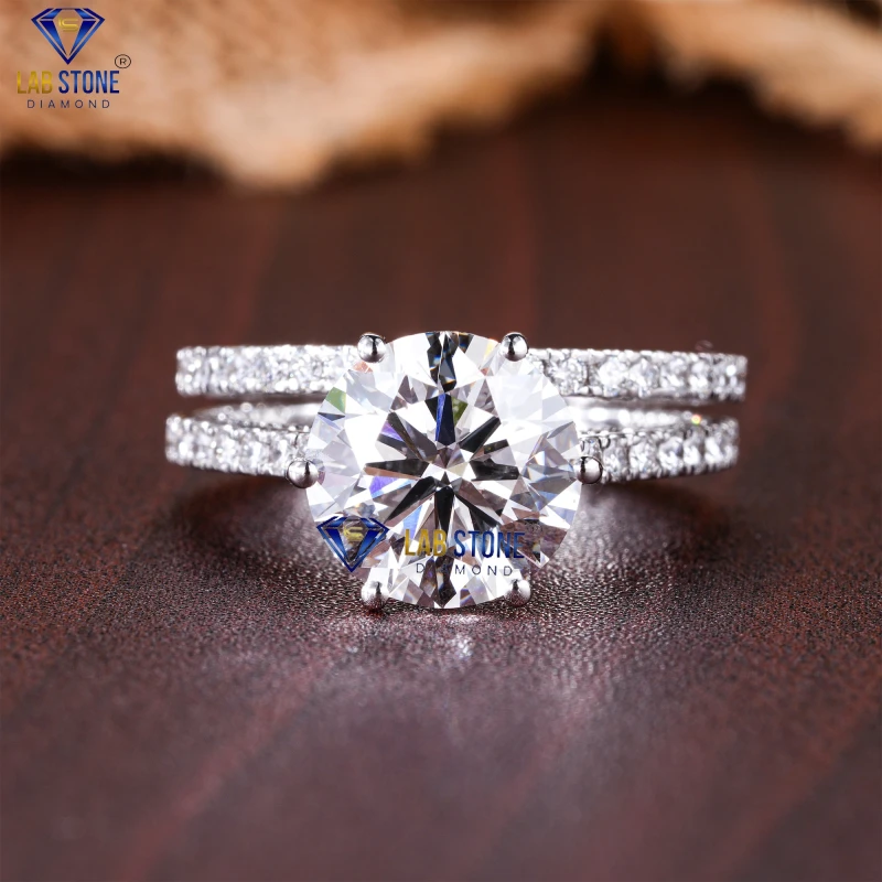 5.58+ Carat Round Cut Diamond WhiteGold Ring by Labstone/ Sparkle Your Soul With jewelry/ EF-VS color