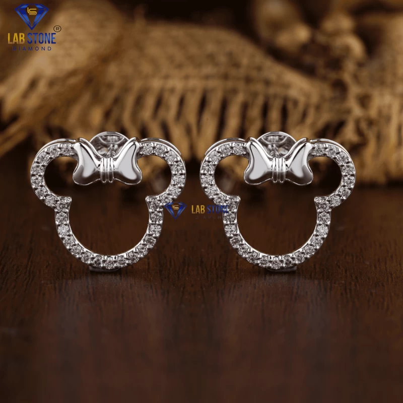 0.638+ Carat Round Brilliant Cut Diamond Earring, Engagement Earring, Wedding Earring, E Color, VVS2-VS2 Clarity