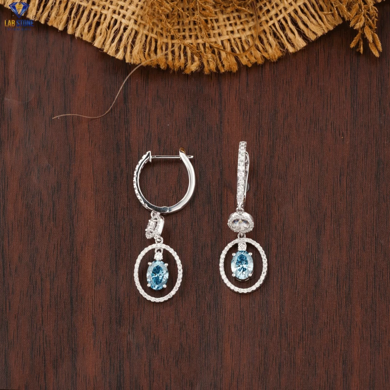 2.59+ Carat Oval And Round Brilliant Cut Diamond Earring, Engagement Earring, Wedding Earring, E Color, VVS2-VS2 Clarity