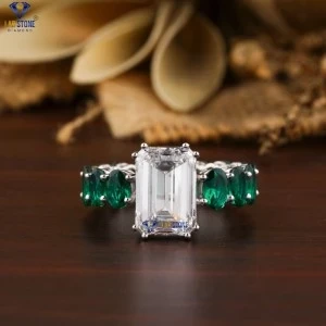 8.50+ Carat Emerald and Fancy Green Oval Brilliant Cut Diamond Ring, Engagement Ring, Wedding Ring, E Color, VVS2-VS2 Clarity