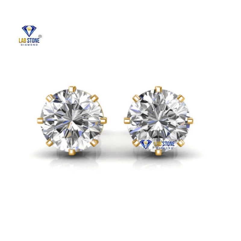 0.60+ Carat Round Brilliant Cut Diamond Earring, Engagement Earring, Wedding Earring, E Color, VVS2-VS2 Clarity