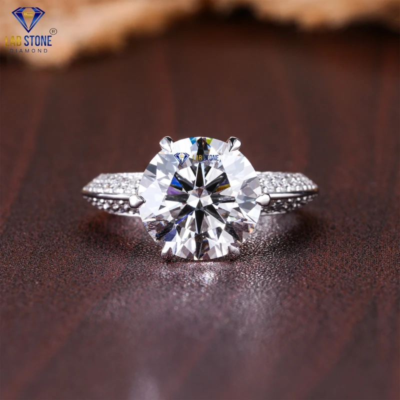 3.53+ Carat Round Cut Diamond White Gold Ring by Lab-Stone / Uniqueness in Every Carat / EF-VS color
