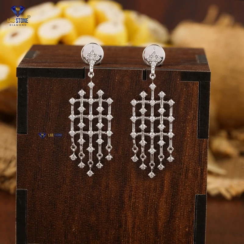 0.47+ Carat Round Brilliant Cut Diamond Earring, Engagement Earring, Wedding Earring, E Color, VVS2-VS2 Clarity