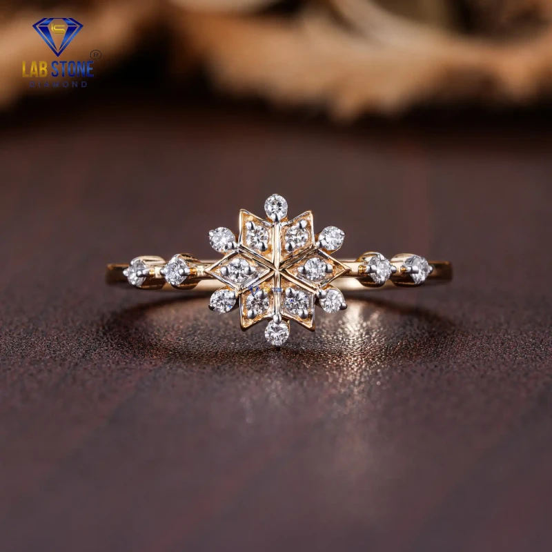 0.16+ Carat Round Cut Diamond Rose Gold Ring / Party Wear Ring / EF color VS clarity