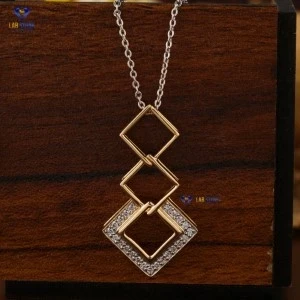 0.23+ Carat Round Brilliant Cut Diamond Pendant, Engagement Pendant, Wedding Pendant, E Color, VVS2-VS2 Clarity