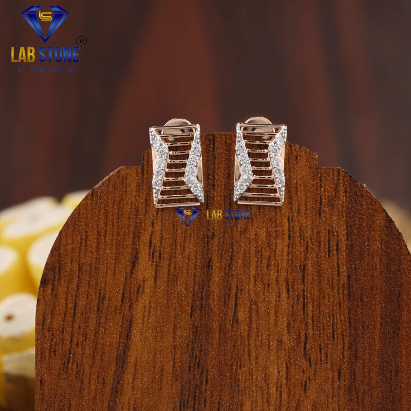 0.15+ Carat Round Brilliant Cut Diamond Earring, Engagement Earring, Wedding Earring, E Color, VVS2-VS2 Clarity