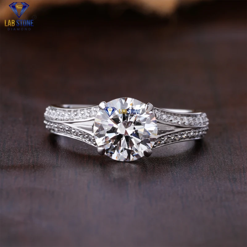 1.764+ Carat Round Cut Diamond White Gold Ring by Lab-Stone / Timeless Elegance Diamond Ring / EF-VS color
