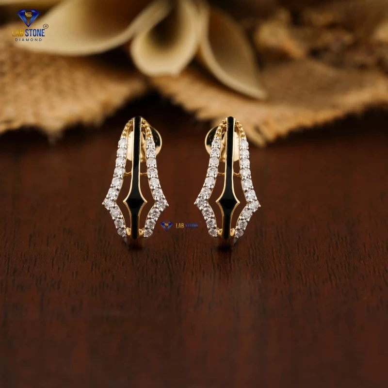 0.432+ Carat Round Brilliant Cut Diamond Earring, Engagement Earring, Wedding Earring, E Color, VVS2-VS2 Clarity