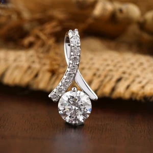 1.58+ Carat Round Brilliant Cut Diamond Pendant, Engagement Pendant, Wedding Pendant, E Color, VVS2-VS2 Clarity