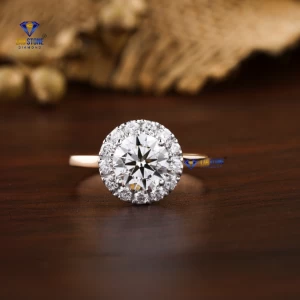 1.80+ Carat Round Brilliant Cut Diamond Ring, Halo Pattern Ring, Engagement Ring, Wedding Ring, E Color, VVS2-VS2 Clarity