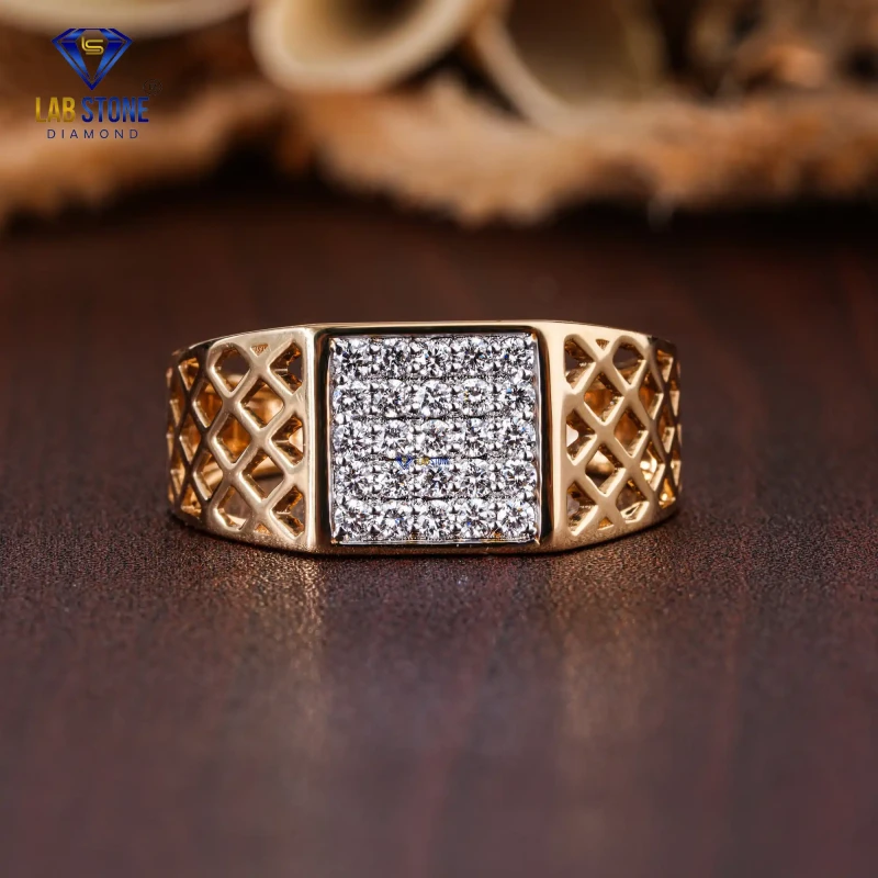 0.45+ Carat Round Cut Diamond Rose Gold Ring / Men's Engagement Ring / EF color VS clarity