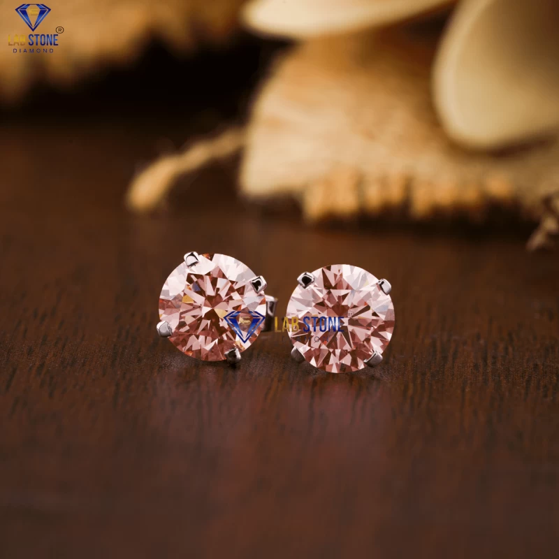 1.12+ Carat F.P. Round Brilliant Cut Diamond Earring, Engagement Earring, Wedding Earring, E Color, VVS2-VS2 Clarity