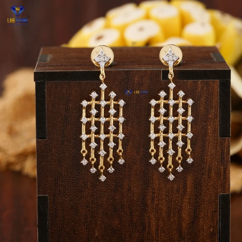 0.48+ Carat Round Brilliant Cut Diamond Earring, Engagement Earring, Wedding Earring, E Color, VVS2-VS2 Clarity