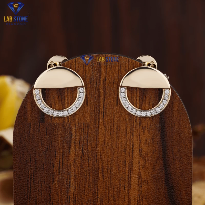 0.30+ Carat Round Brilliant Cut Diamond Earring, Engagement Earring, Wedding Earring, E Color, VVS2-VS2 Clarity