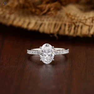 2.456+ Carat Oval And Round Brilliant Cut Diamond Ring,Man's Ring, Engagement Ring, Wedding Ring, E Color, VVS2-VS2 Clarity