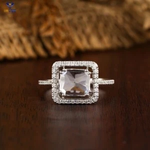 1.09 + Carat Rose Cut Radiant And Round Diamond Ring, Engagement Ring, Wedding Ring, E Color, VVS2-VS2 Clarity