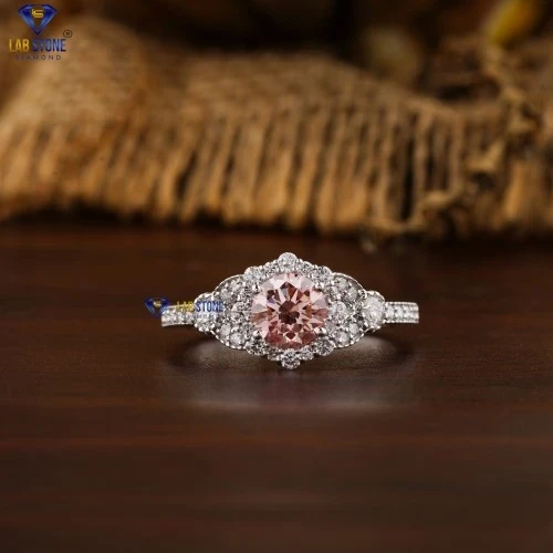 1.269+ Carat Round Cut Diamond Ring, Engagement Ring, Wedding Ring, E Color, VVS2-VS2 Clarity