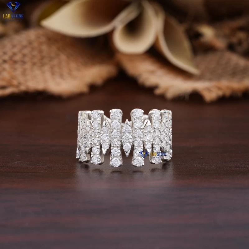 1.463+ Carat Round Cut Diamond White Gold Ring by Lab-Stone , Sparkling Diamond Ring , EF-VS color