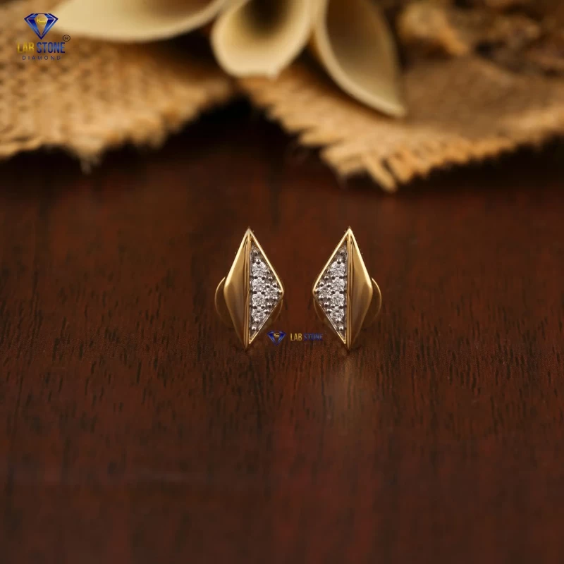 0.104+ Carat Round Brilliant Cut Diamond Earring, Engagement Earring, Wedding Earring, E Color, VVS2-VS2 Clarity