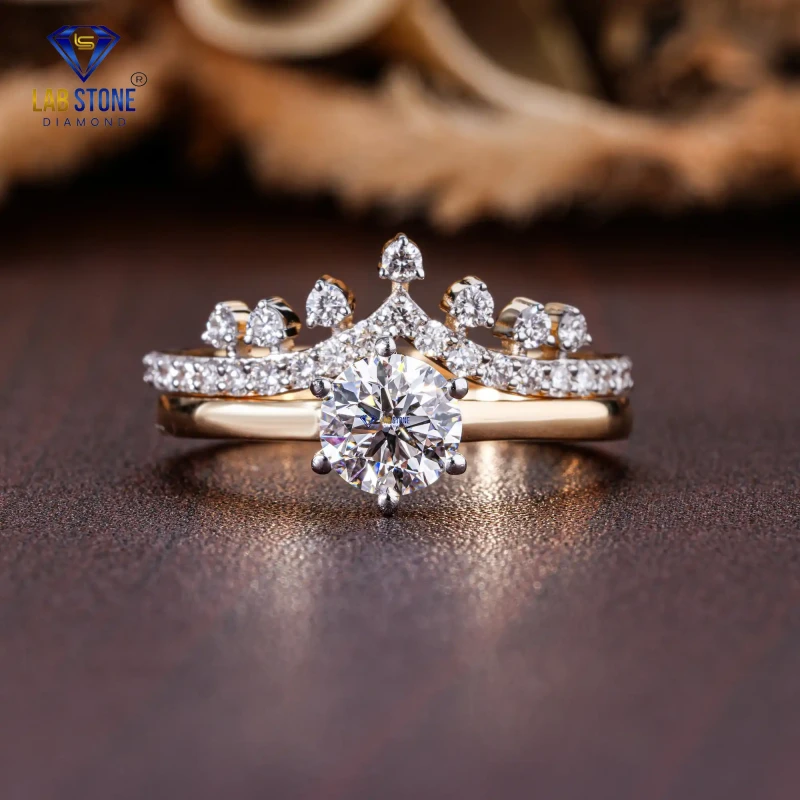 0.85+ Carat Round Cut Diamond Rose Gold Ring / Ring With band / EF color VS clarity